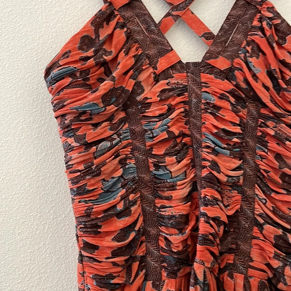 Anya open-back ruched floral-print silk-crepe maxi dress - Picture 7 of 12